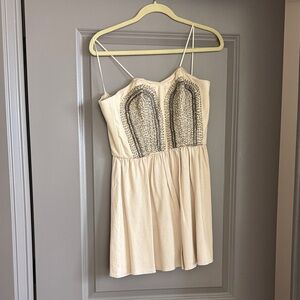 KEEPSAKE the Label Cream Mini Dress with Silver Details